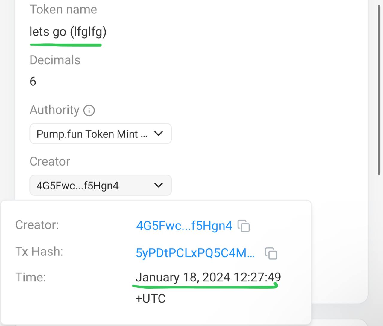 LFGLFG token details